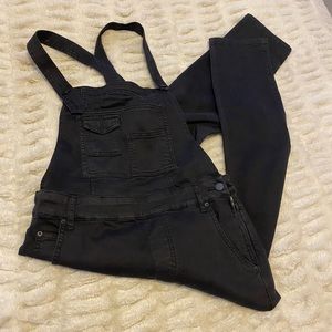 Free People Black Denim Overalls